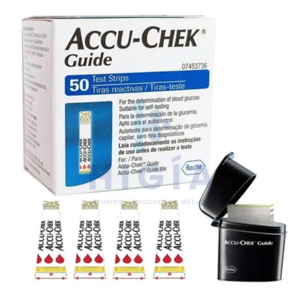 tiras reactivas para diabetes ACCU CHEK GUIDE e